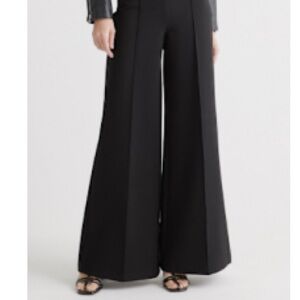 Classic Black Wide-Leg Pants with Fitted Waist